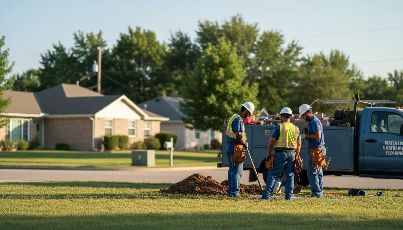 Residential water line and bathroom plumbing service in Bergman, AR